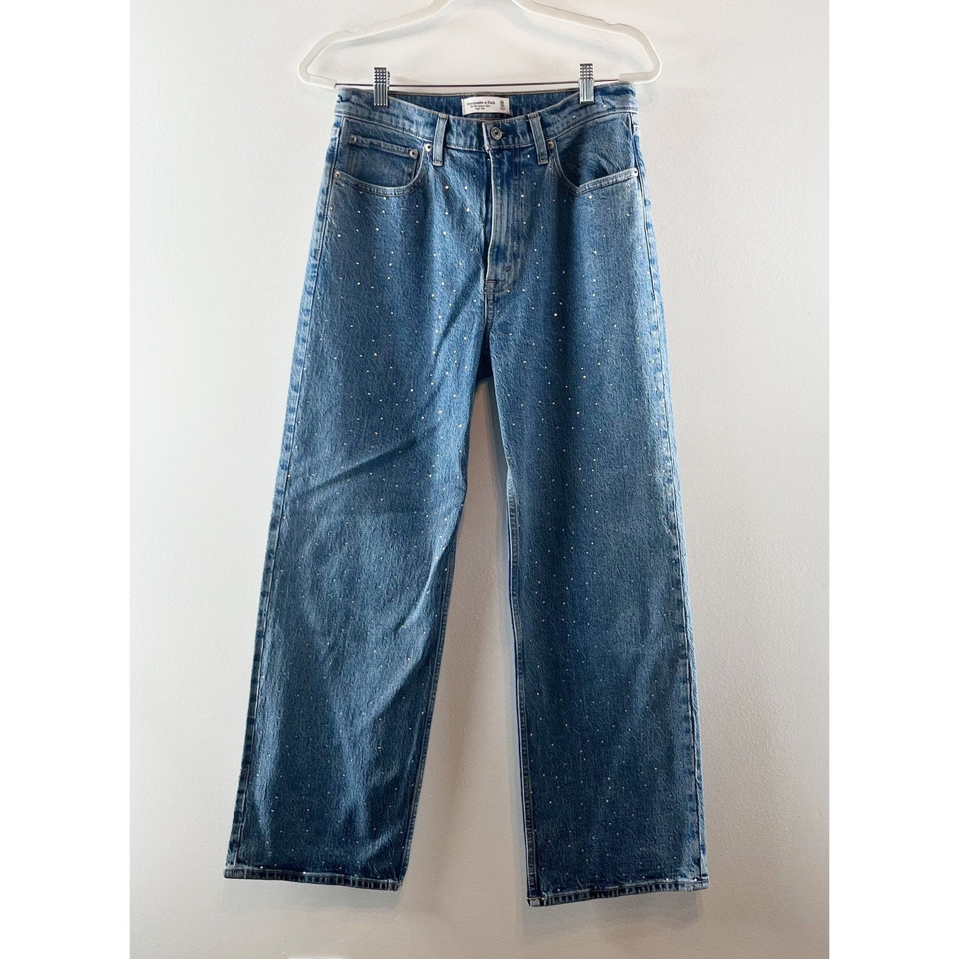 Abercrombie & Fitch The '90's Relaxed Jean Dark Marble With Shine Blue 10 Short