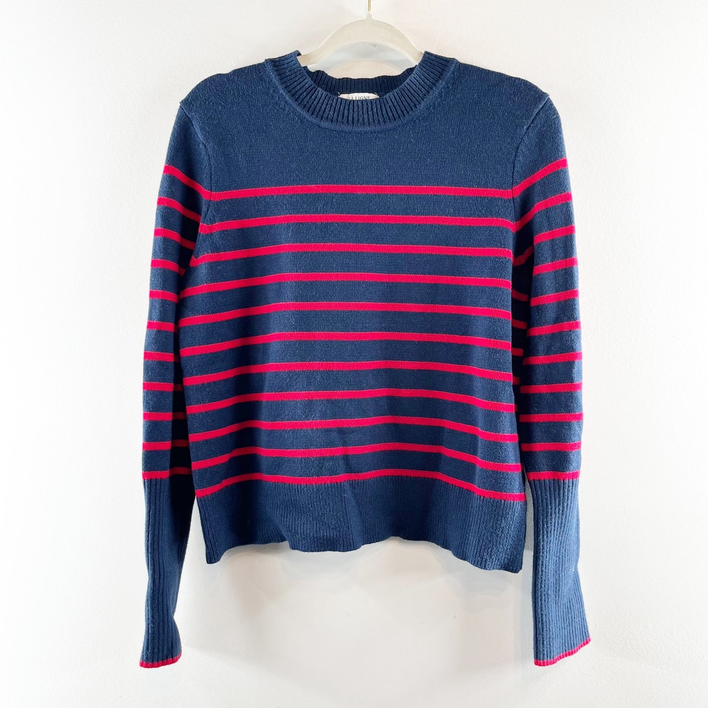 La Ligne x Target Striped Crew Neck Pullover Sweater Navy Blue Red Medium