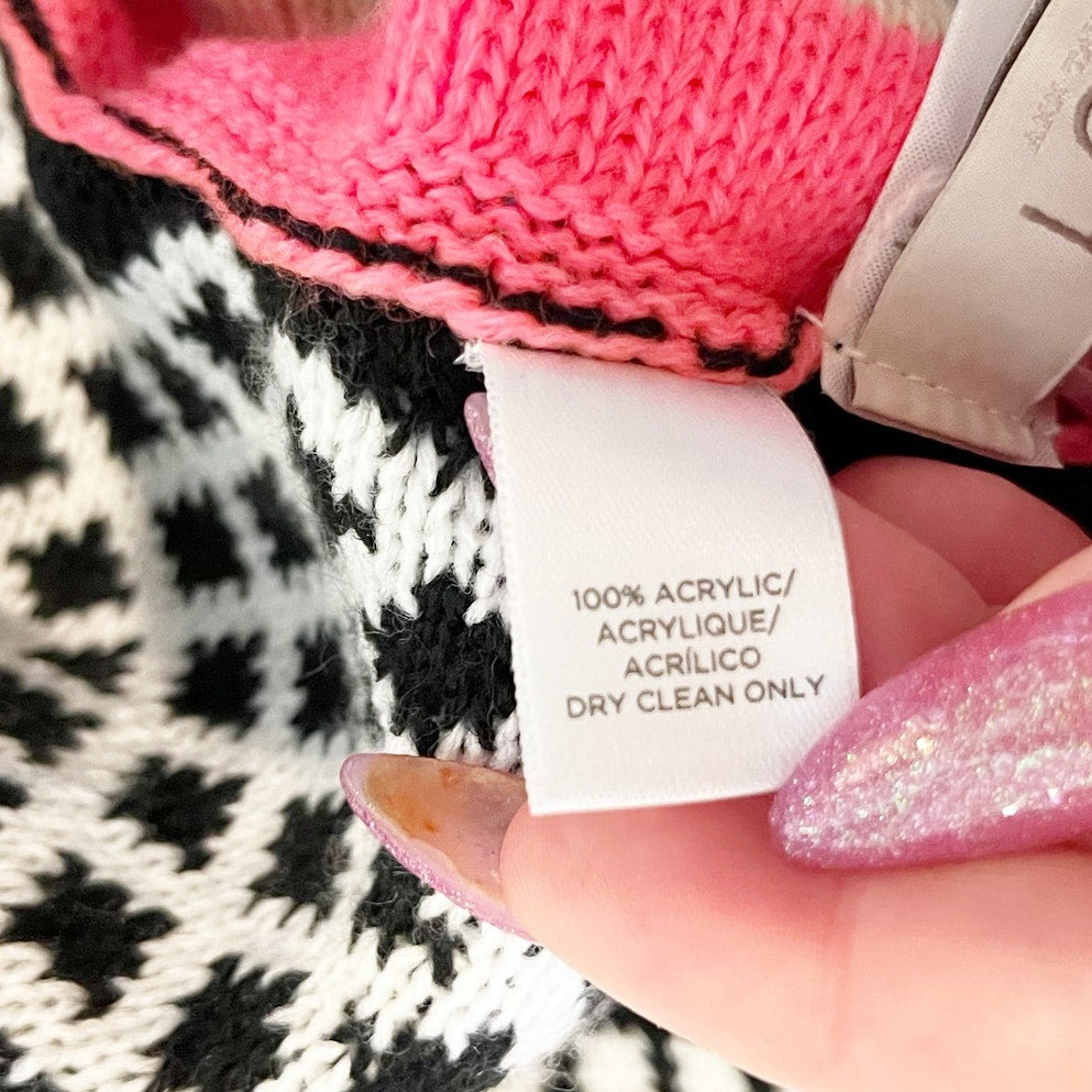 LOFT Pink Black Infinity Wrap Scarf