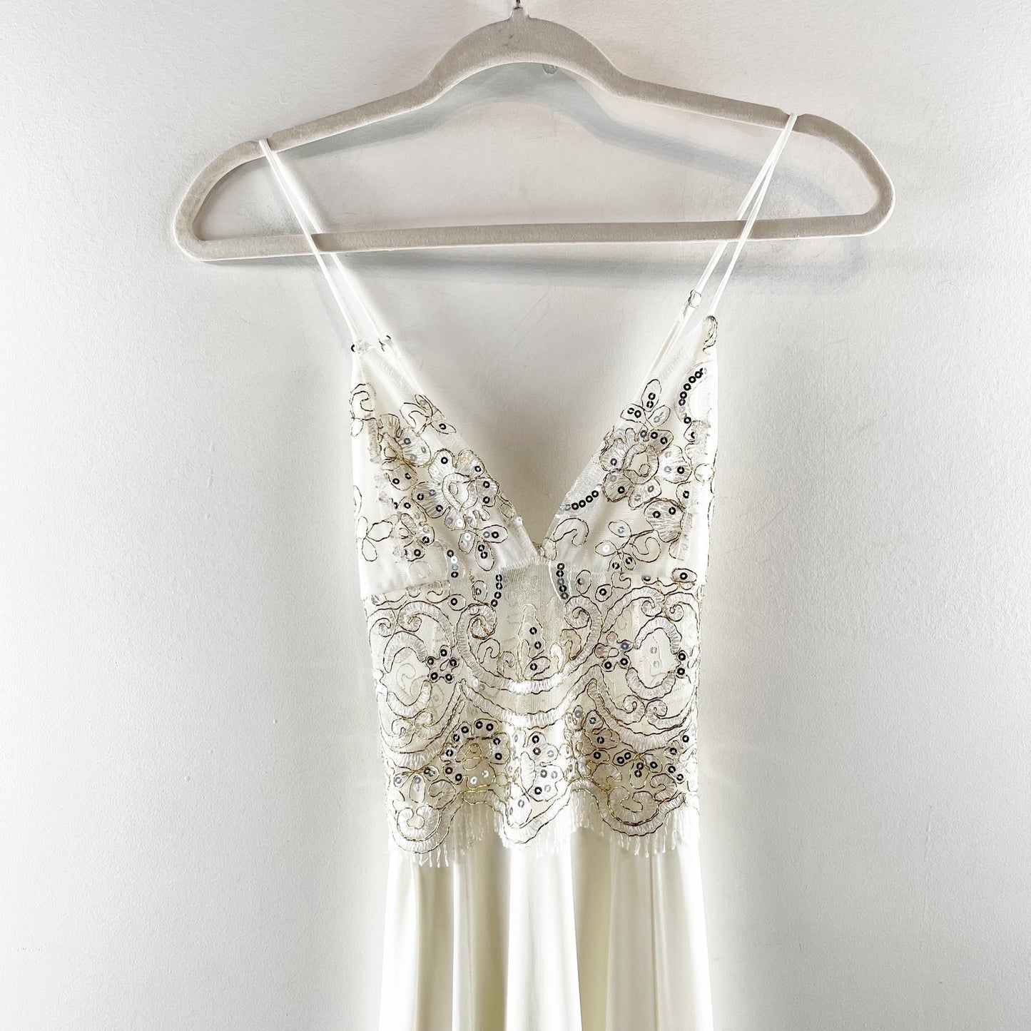 Lucy in the Sky Tulum Lace Double Slit Maxi Dress White XS