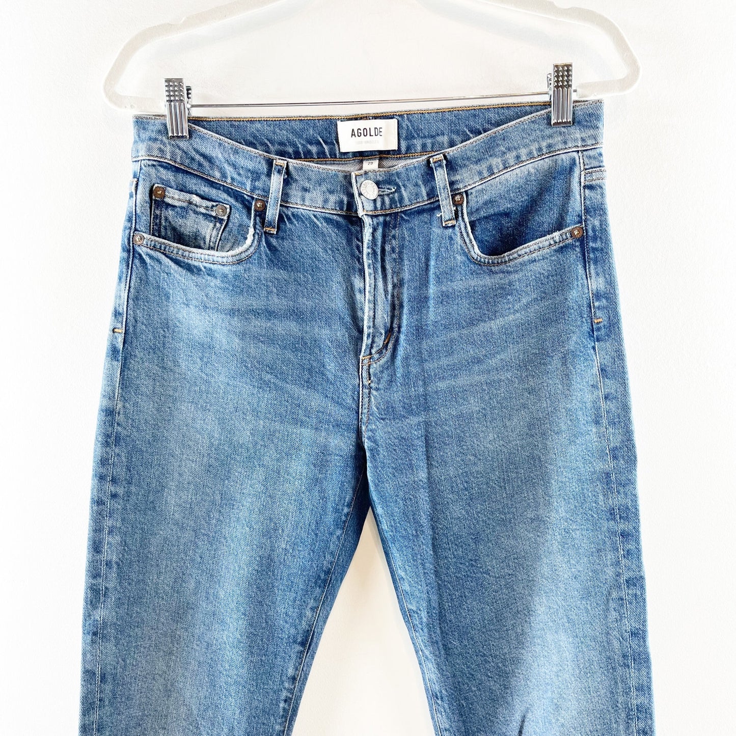 AGOLDE Toni Mid Rise Ankle Slim Skinny Jeans Cotton Blue 29 / 8