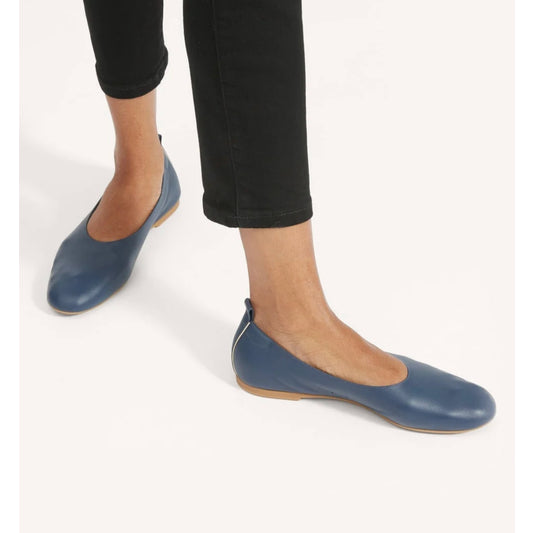 Everlane The Day Glove Leather Ballet Flats Shoes Navy Blue 7.5