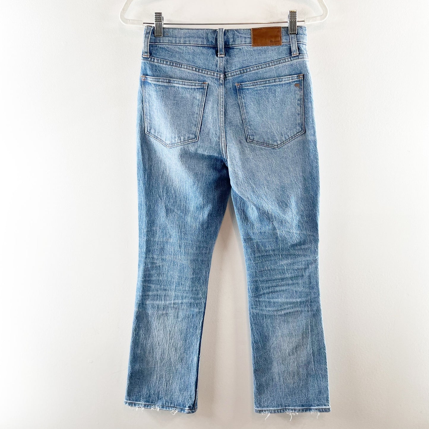 Madewell Mid Rise Cali Demi Boot Cropped Kick Flare Button Fly Jeans Blue 25