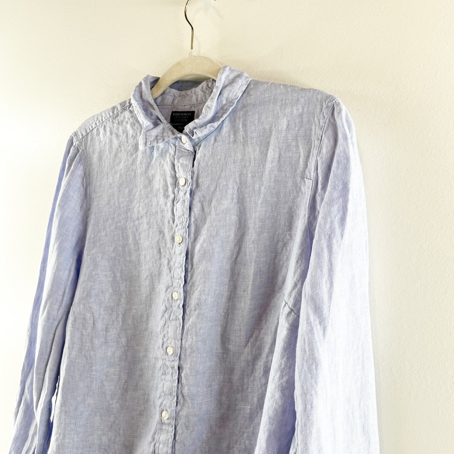 Baird McNutt Irish Linen for J.Crew Slim-Fit Button-Up Shirt Periwinkle Blue 12P