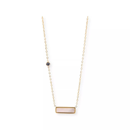 LOFT Mother Of Pearl Long Bar Necklace Gold