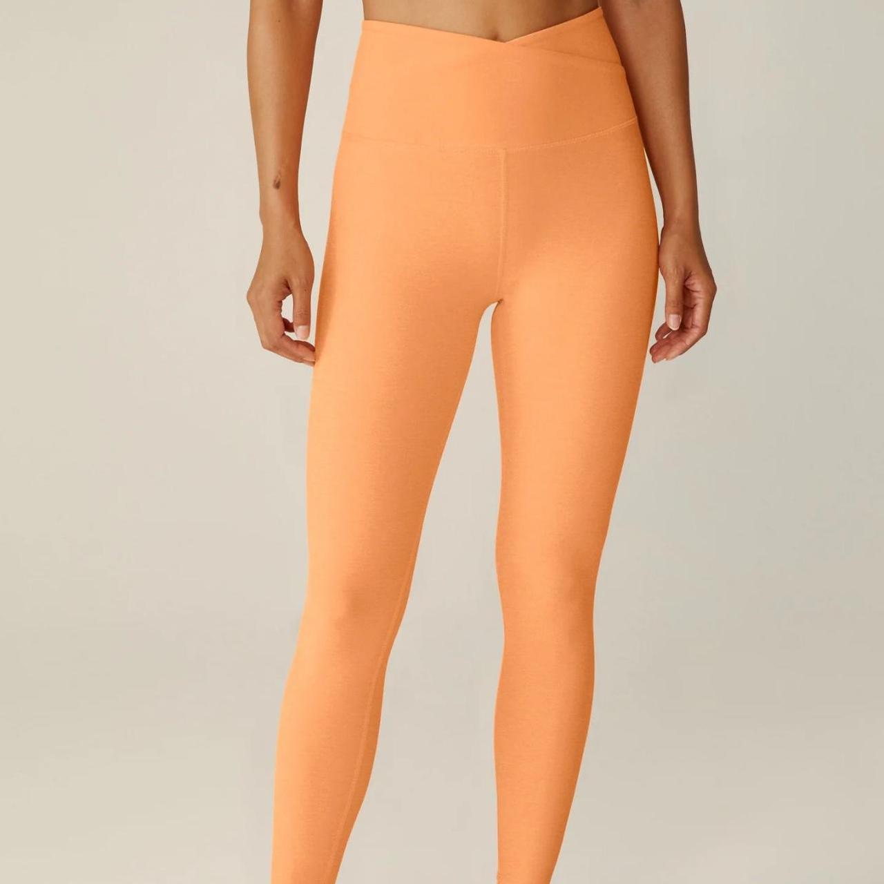 Beyond Yoga At Your Leisure High Waisted Midi Legging Light Orange Large