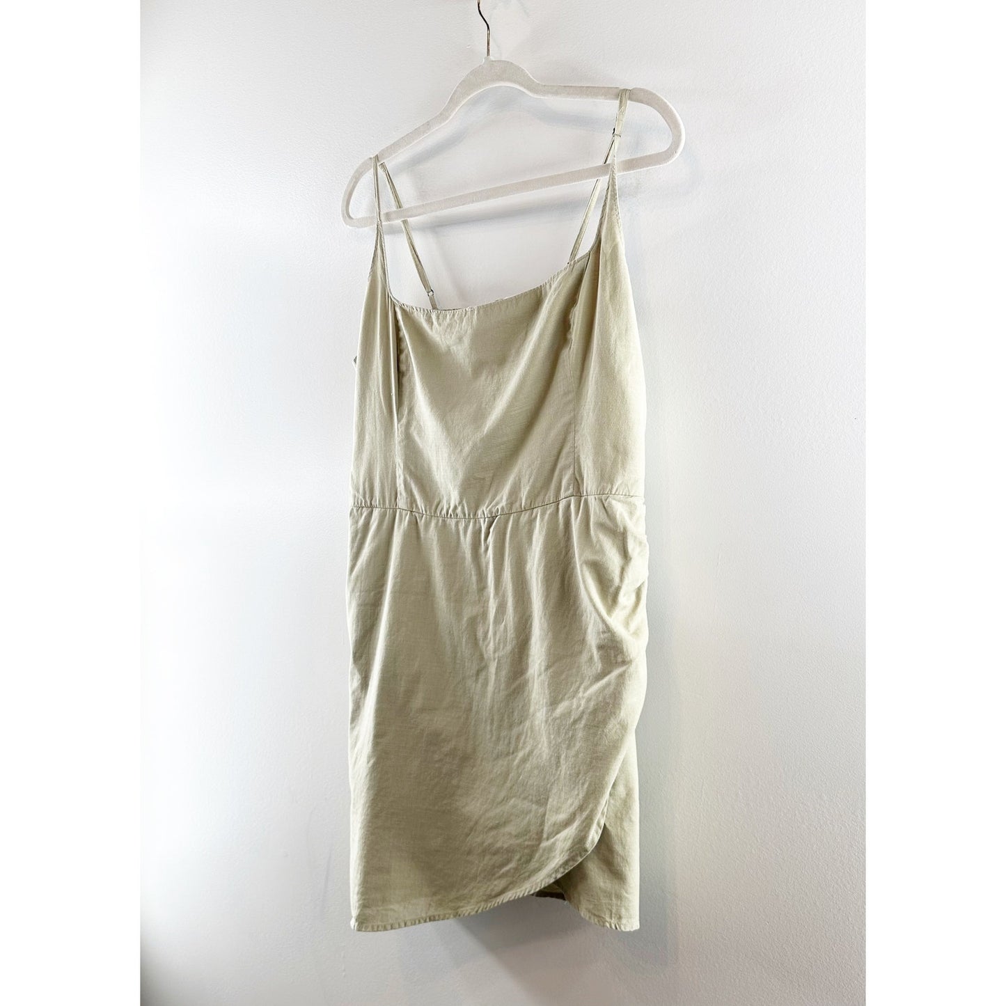 Abercrombie Square Neck Cotton Wrap Mini Slip Dress Green XL