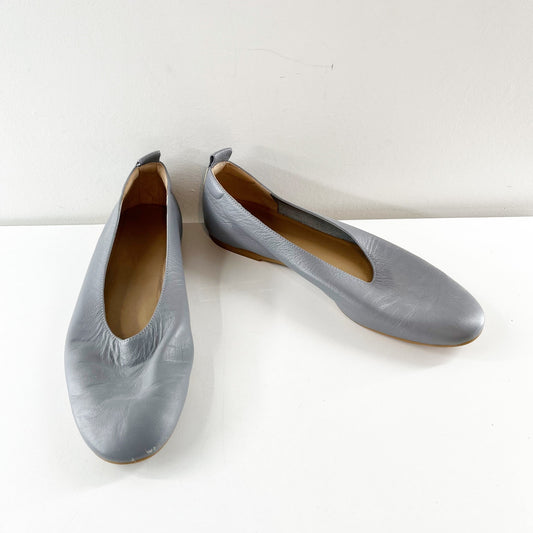 Everlane The Day Glove Leather Ballet Flats Shoes Gray Blue 8