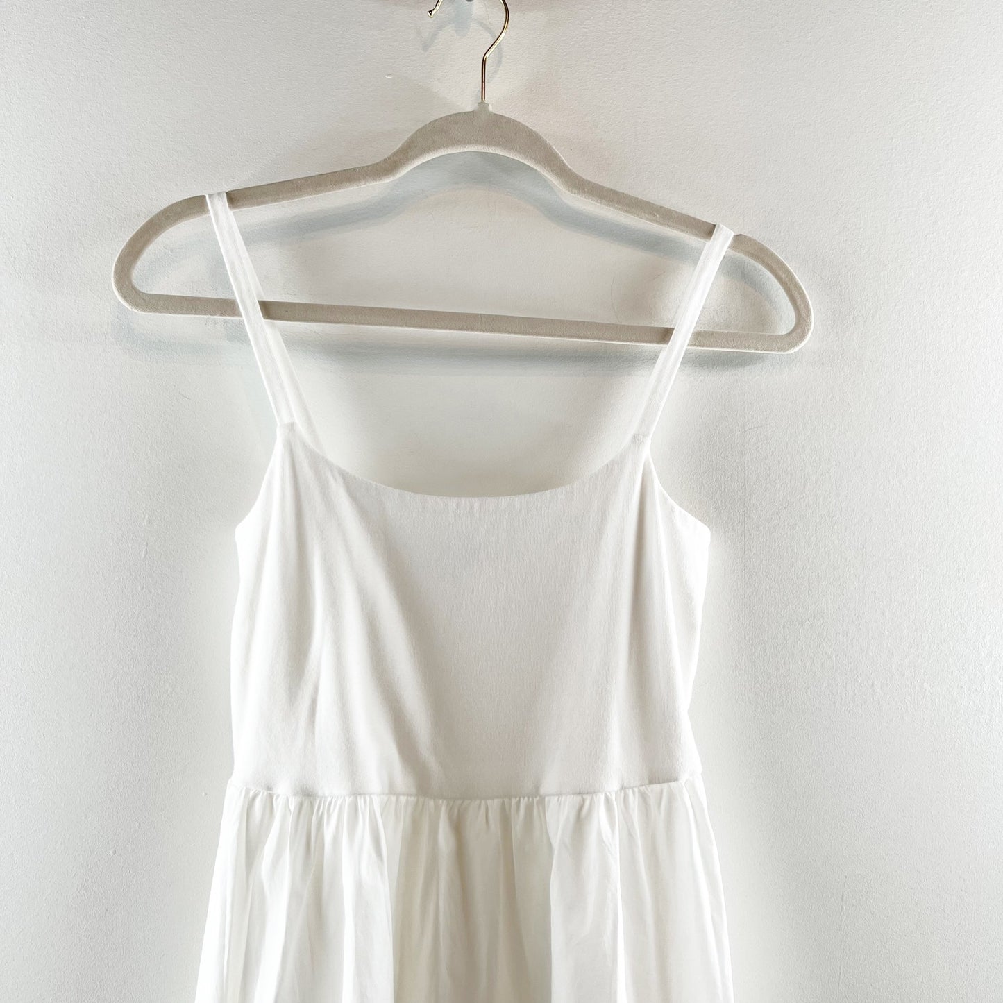 Old Navy Sleeveless Knit Woven Midi Dress White Small