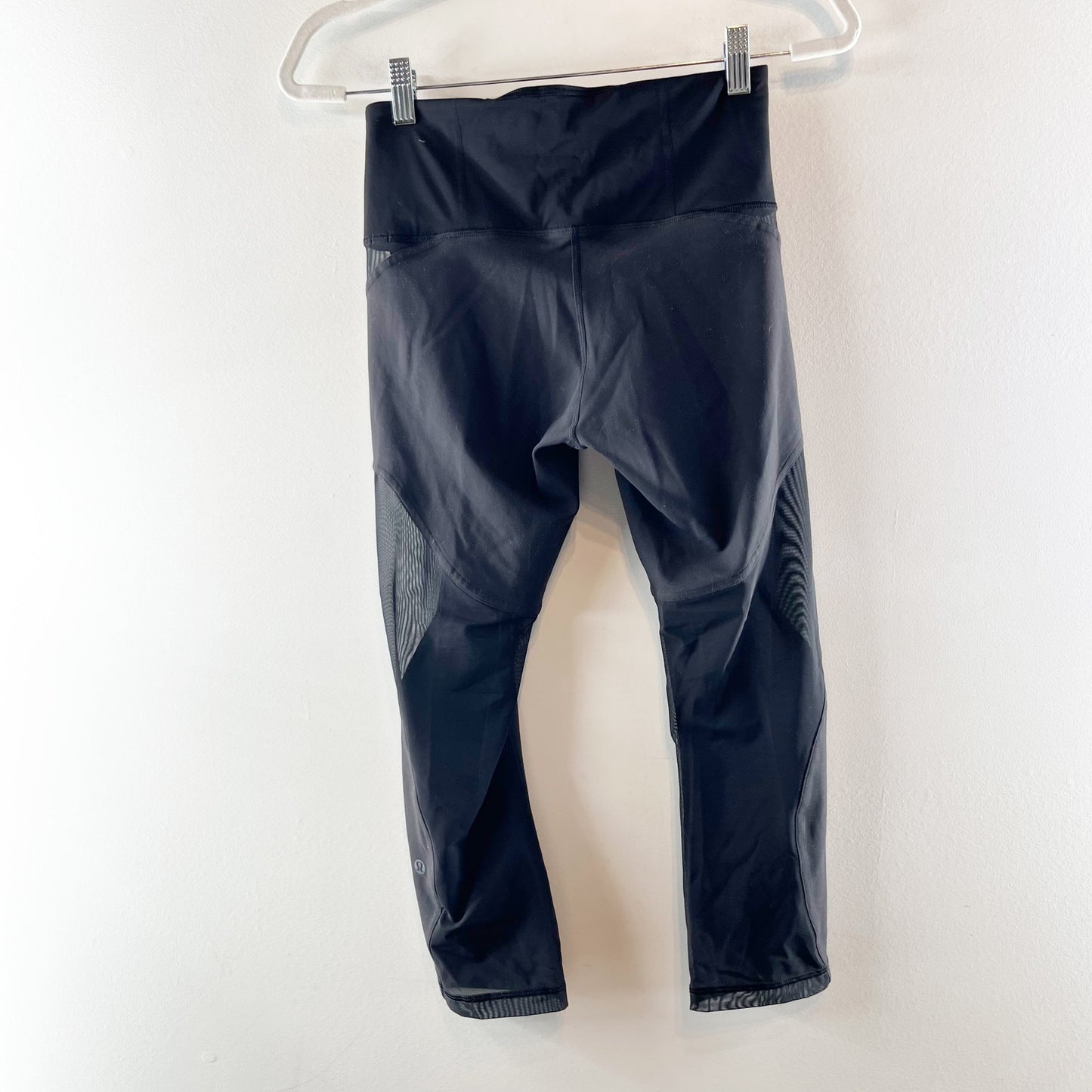 Lululemon Wunder Train Mesh Panel High-Rise Crop Leggings 21" Black 6