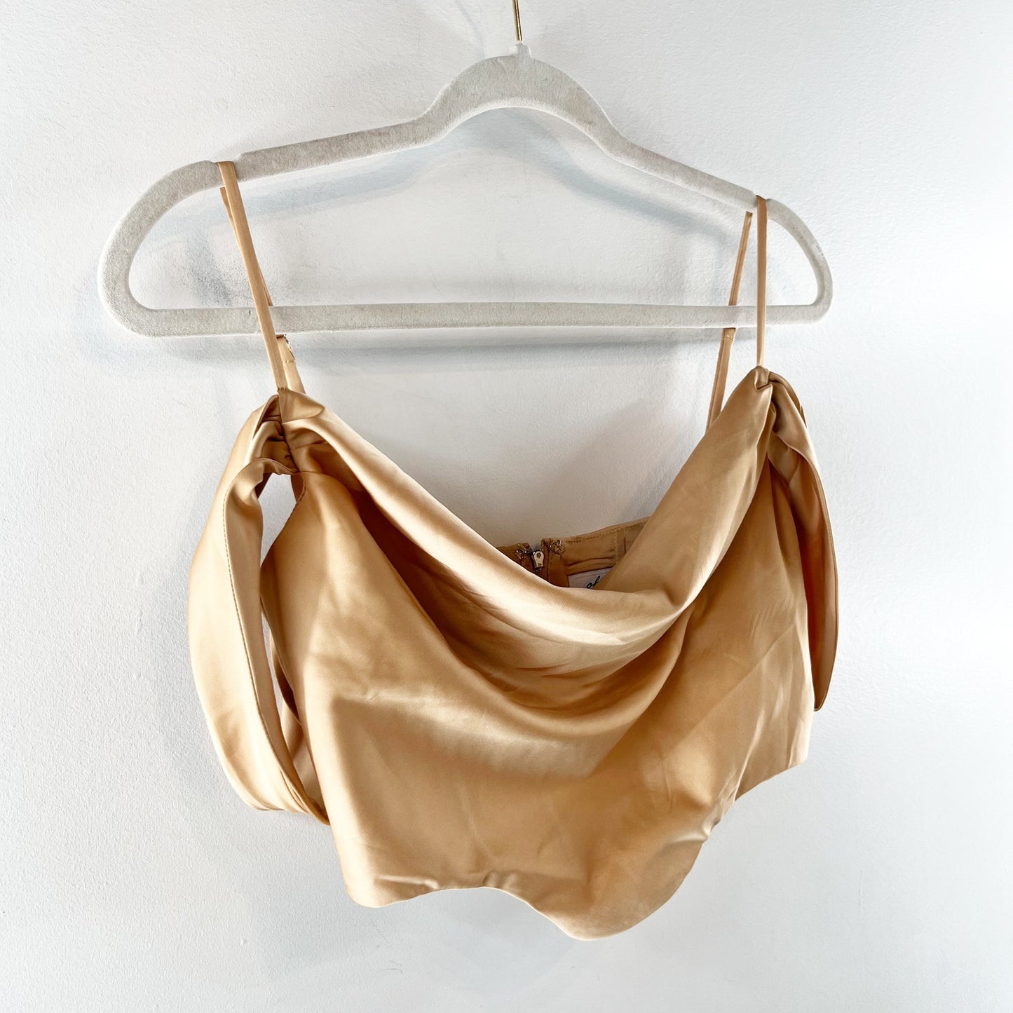 Oh Polly Corset Off The Shoulder Cropped Tank Top Gold 0