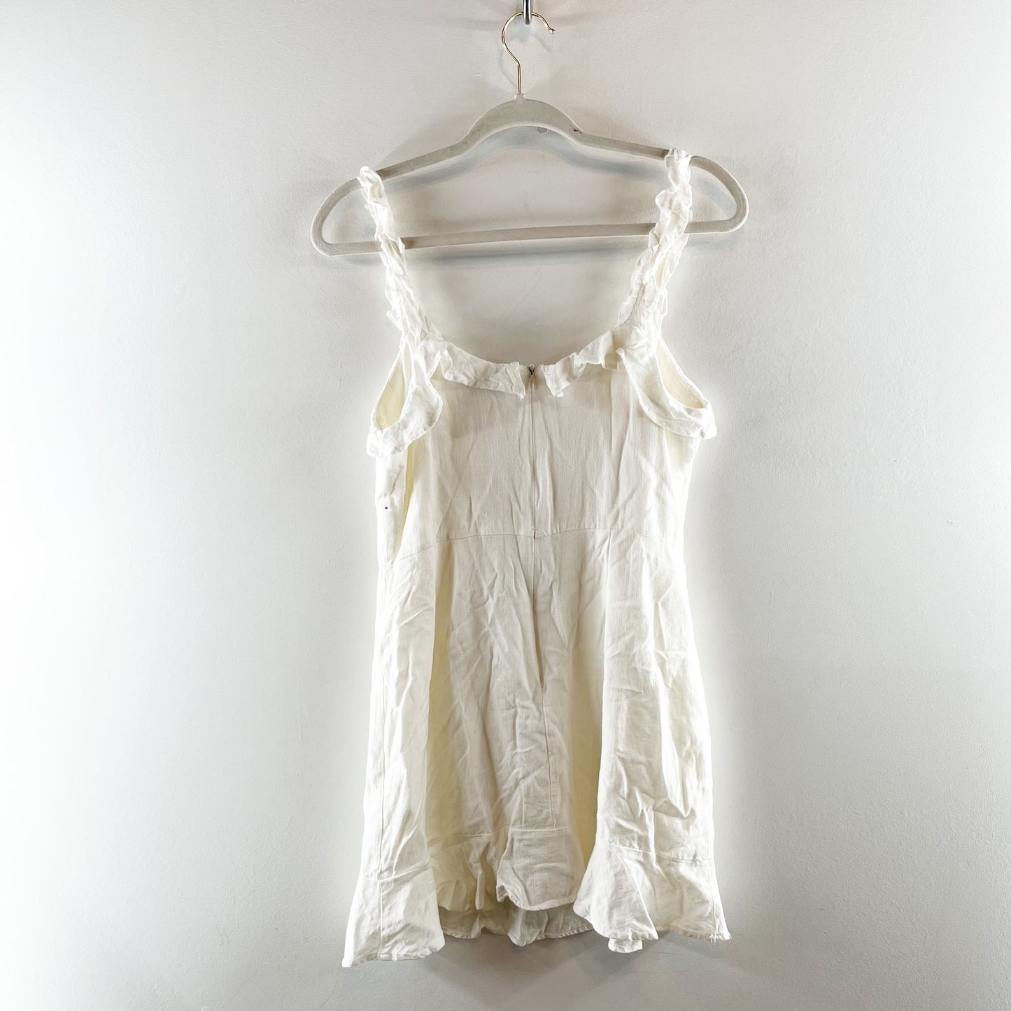Lulus Made With Love Sleeveless Ruffle Sleeve A-Line Mini Dress White Medium