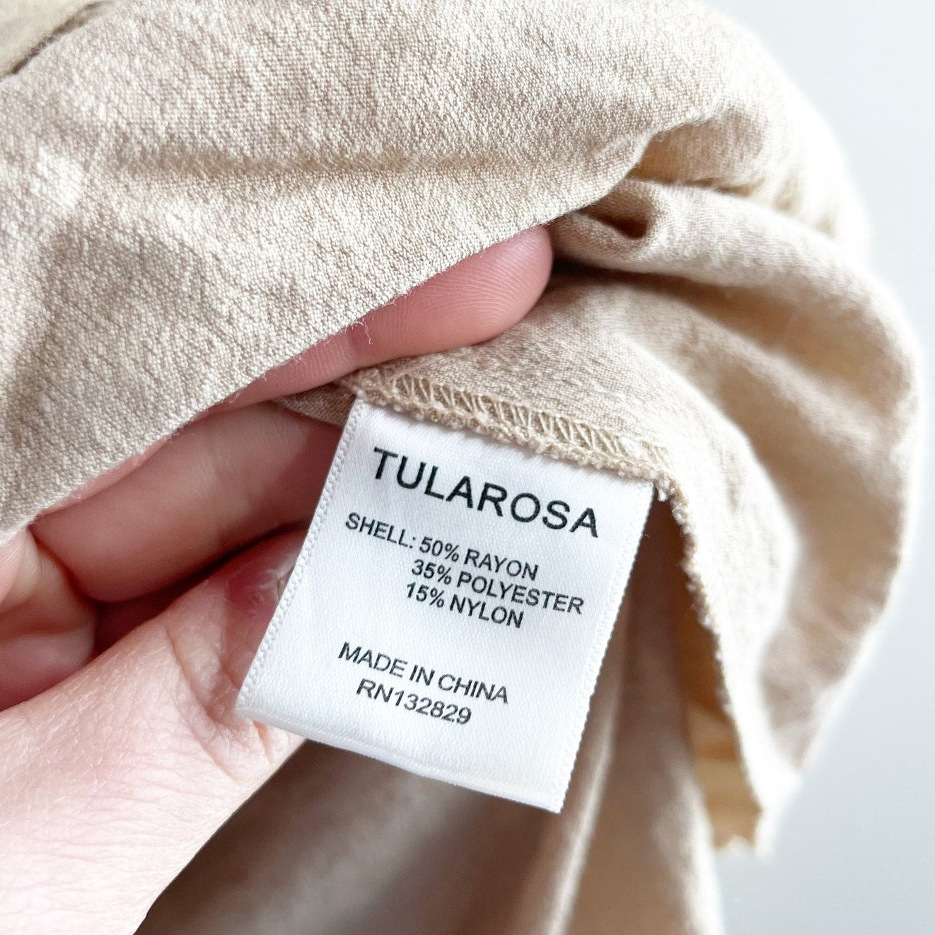 Tularosa Jenny Short Sleeve Ruffle Wrap Mini Dress Tan Khaki Small