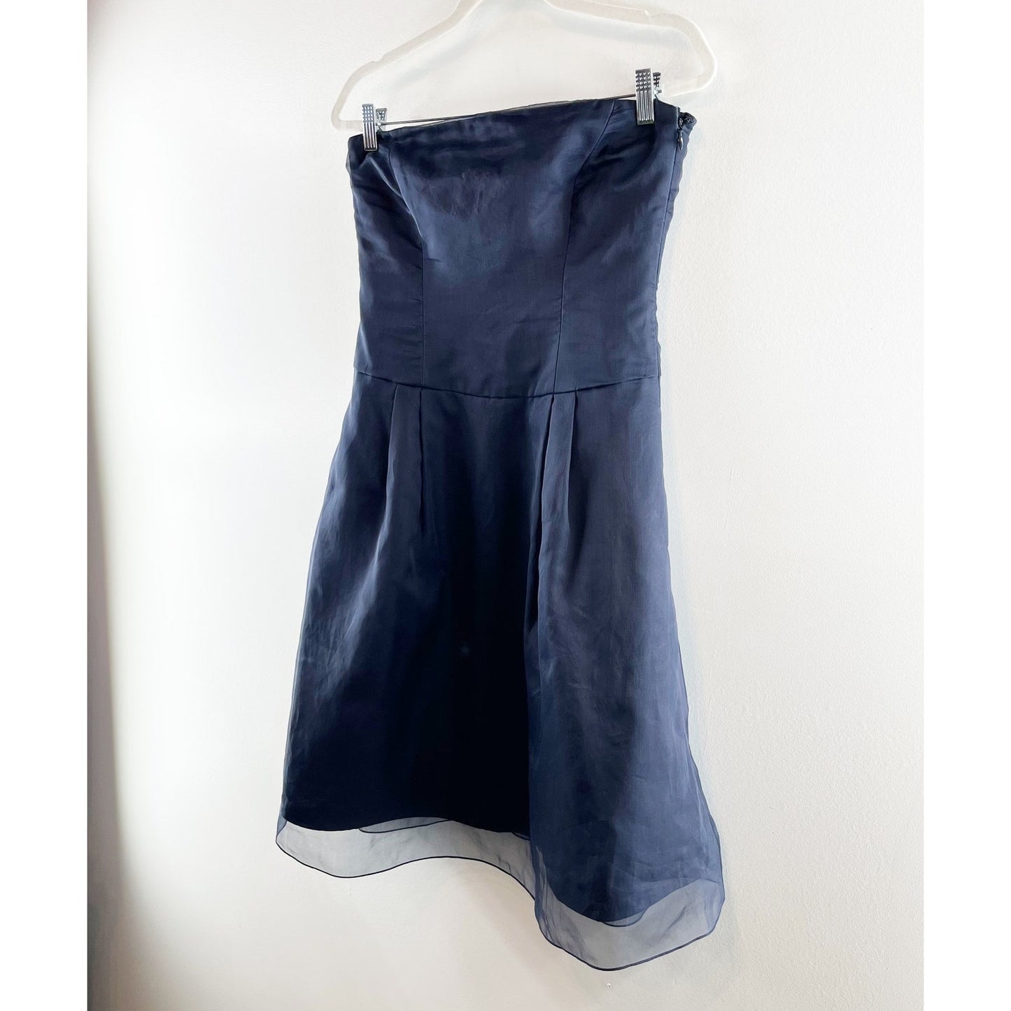 Ralph Lauren Strapless Tulle A Line Mini Dress Blue 6