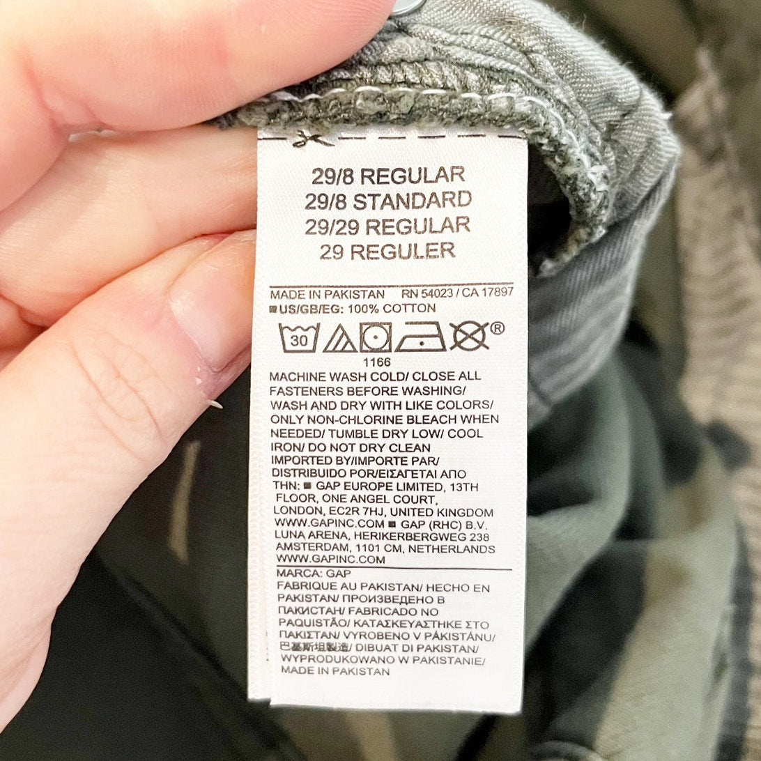 Gap Cotton High Rise Barrel Ankle Jeans Mesculen Green 29 / 8