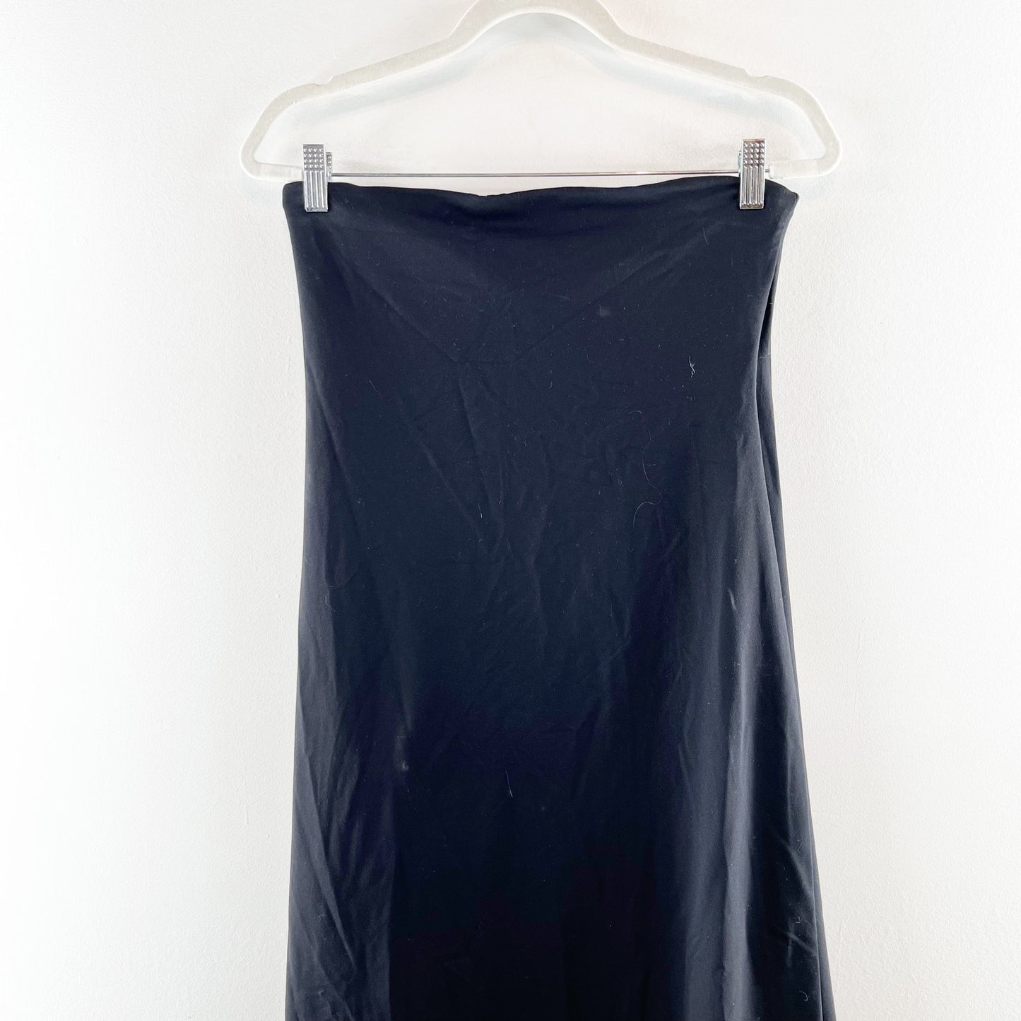 Susana Monaco Strapless Tube Double Lined A Line Maxi Dress Black Large