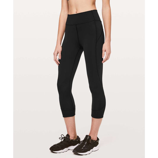 Lululemon In Movement Crop High Rise Leggings Everlux 19" Black 4