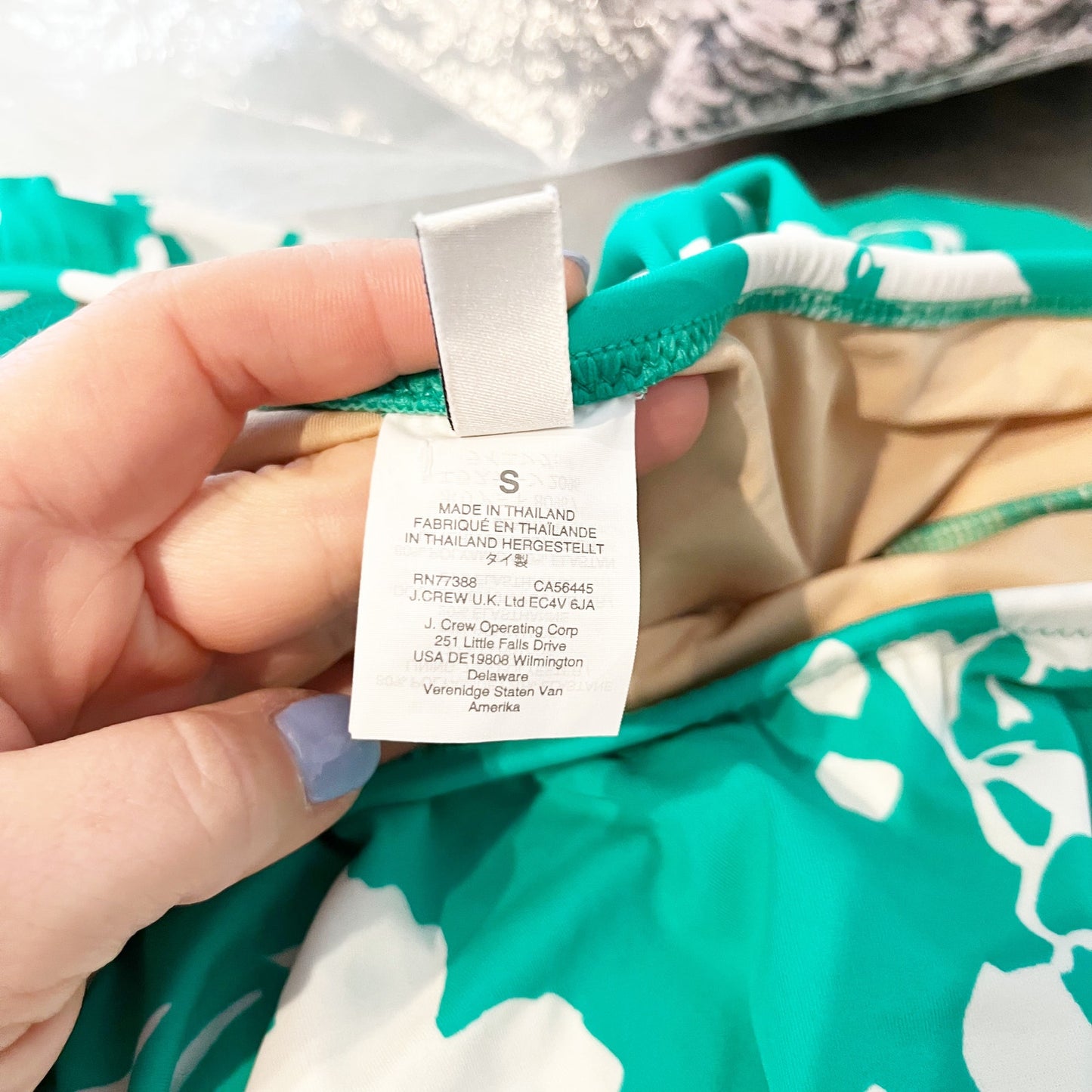 J. Crew Ruffle One Shoulder Floral One Piece Swimsuit Green Small
