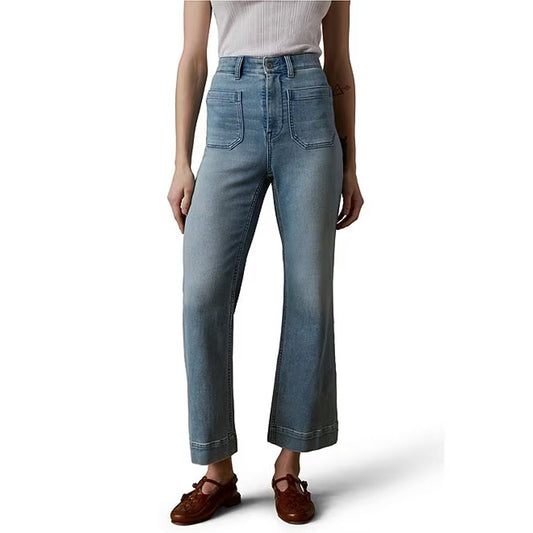 Faherty Terry Stretch Denim High Waisted Flare Leg Jeans Eastern Shore 27