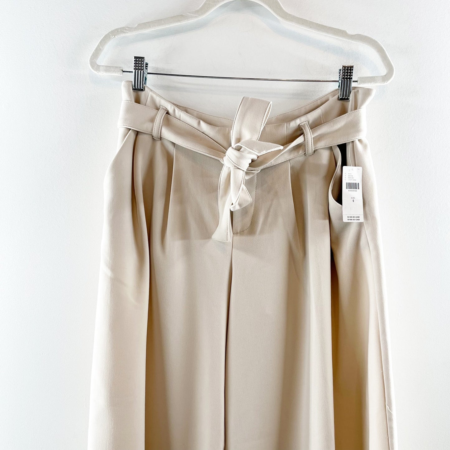 Anthropologie Maeve Wide Leg Tie Waist Culotte Pants in Light Sand Tan 4