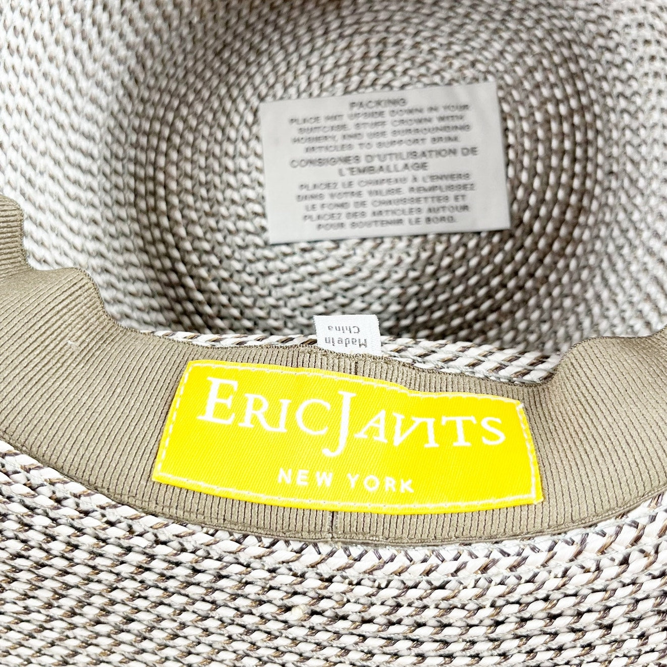 Eric Javits Full Coverage Hampton Squishee Packable Beach Sun Hat Bark