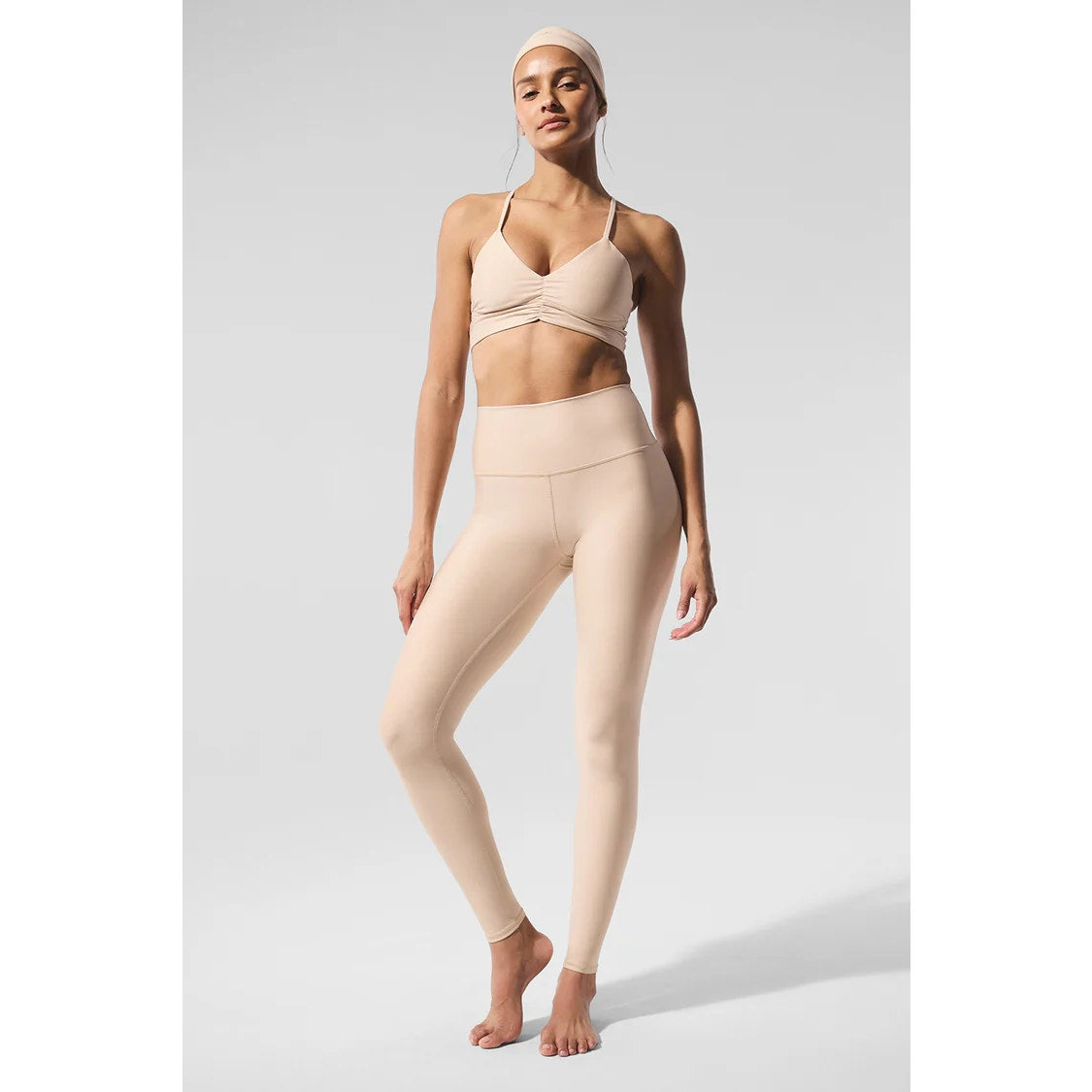 Alo Yoga Airlift 7/8 High-Waisted Leggings Macadamia Beige Small
