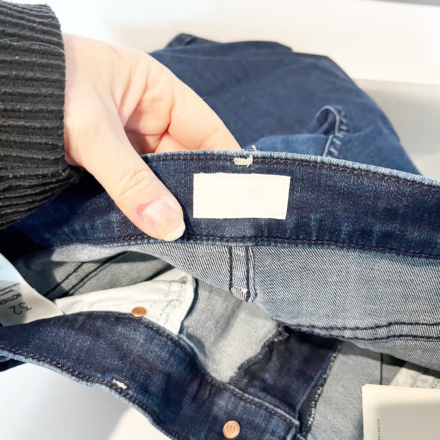 Mother Lil' Kick It Petite Bootcut Jeans in I Put A Spell On You Blue 32 / 14