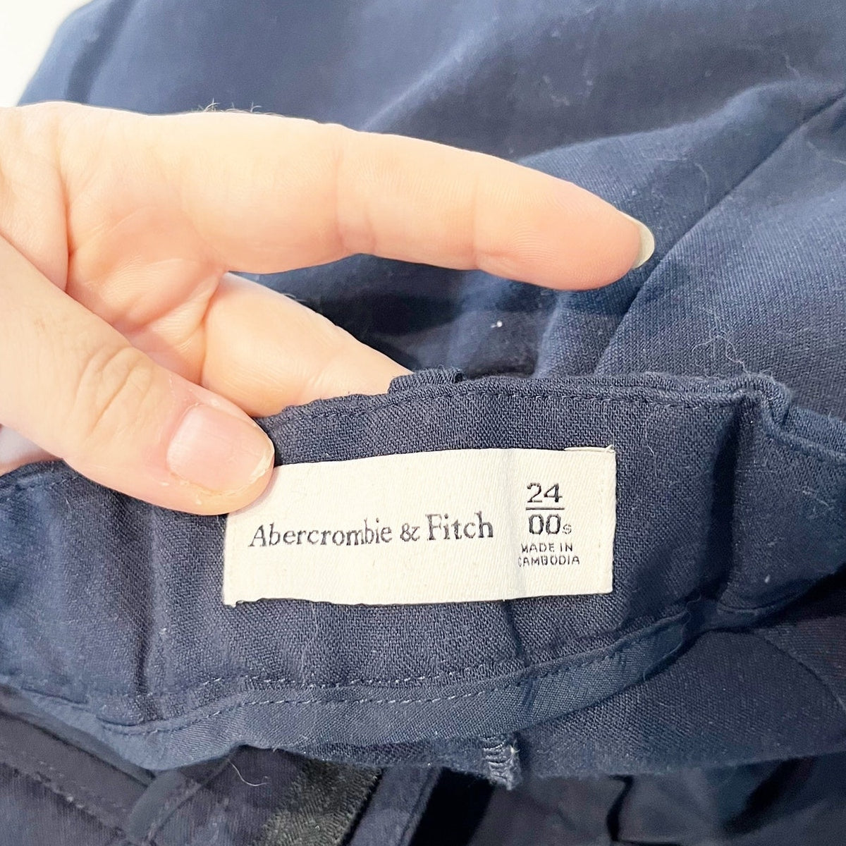 Abercrombie Sloane Tailored High Rise Trouser Pants Navy Blue 00 Short