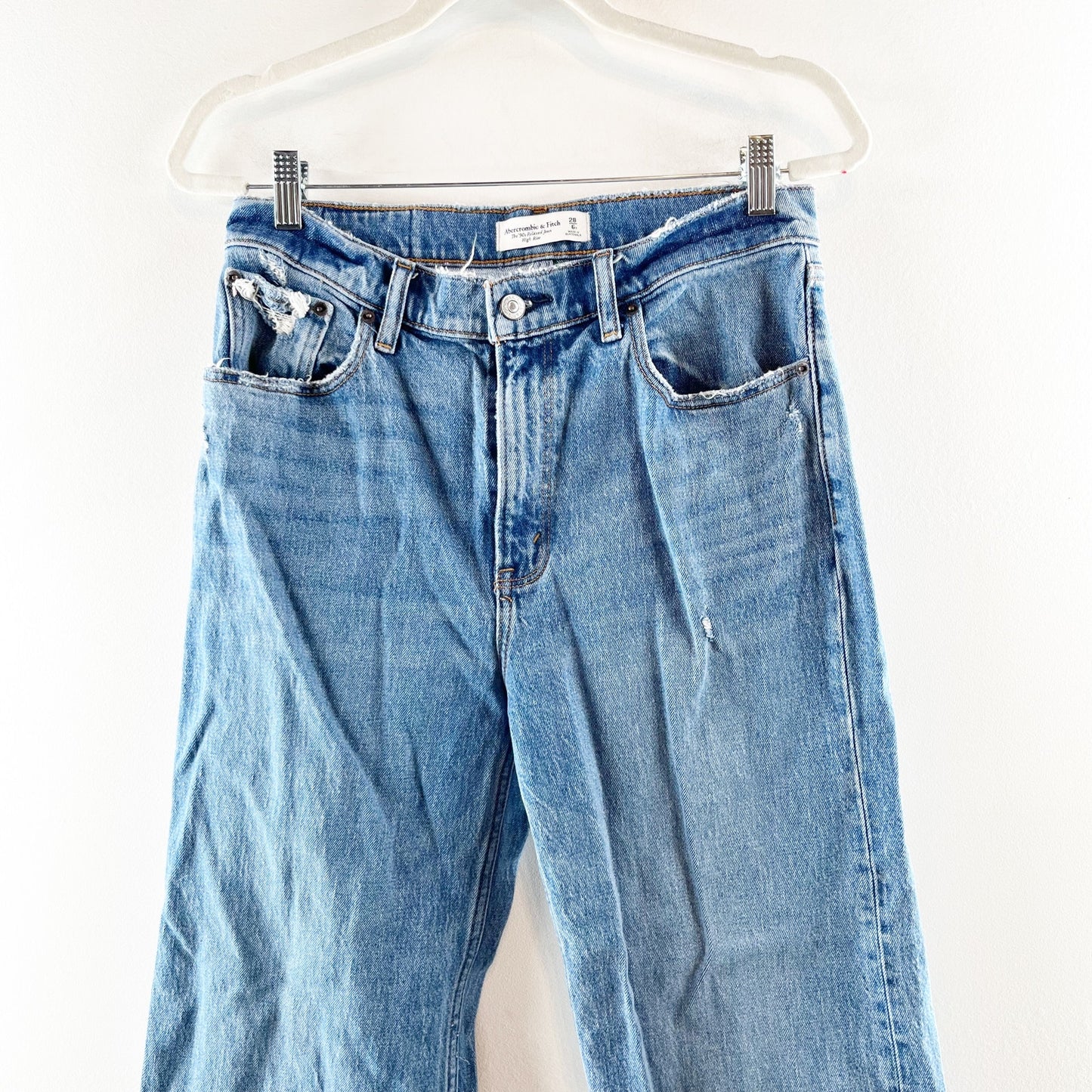 Abercrombie The 90's Relaxed Straight Leg Jeans High Rise Blue 6 / 28