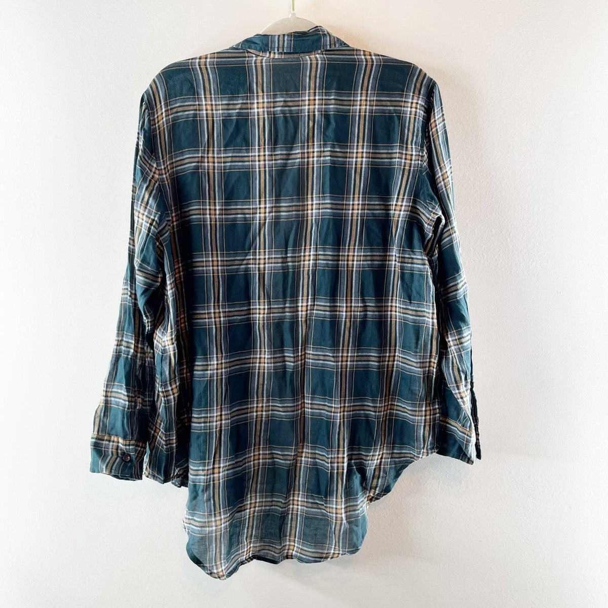 Sundry Green Plaid Long Sleeve Button Up Oversized Shirt XS