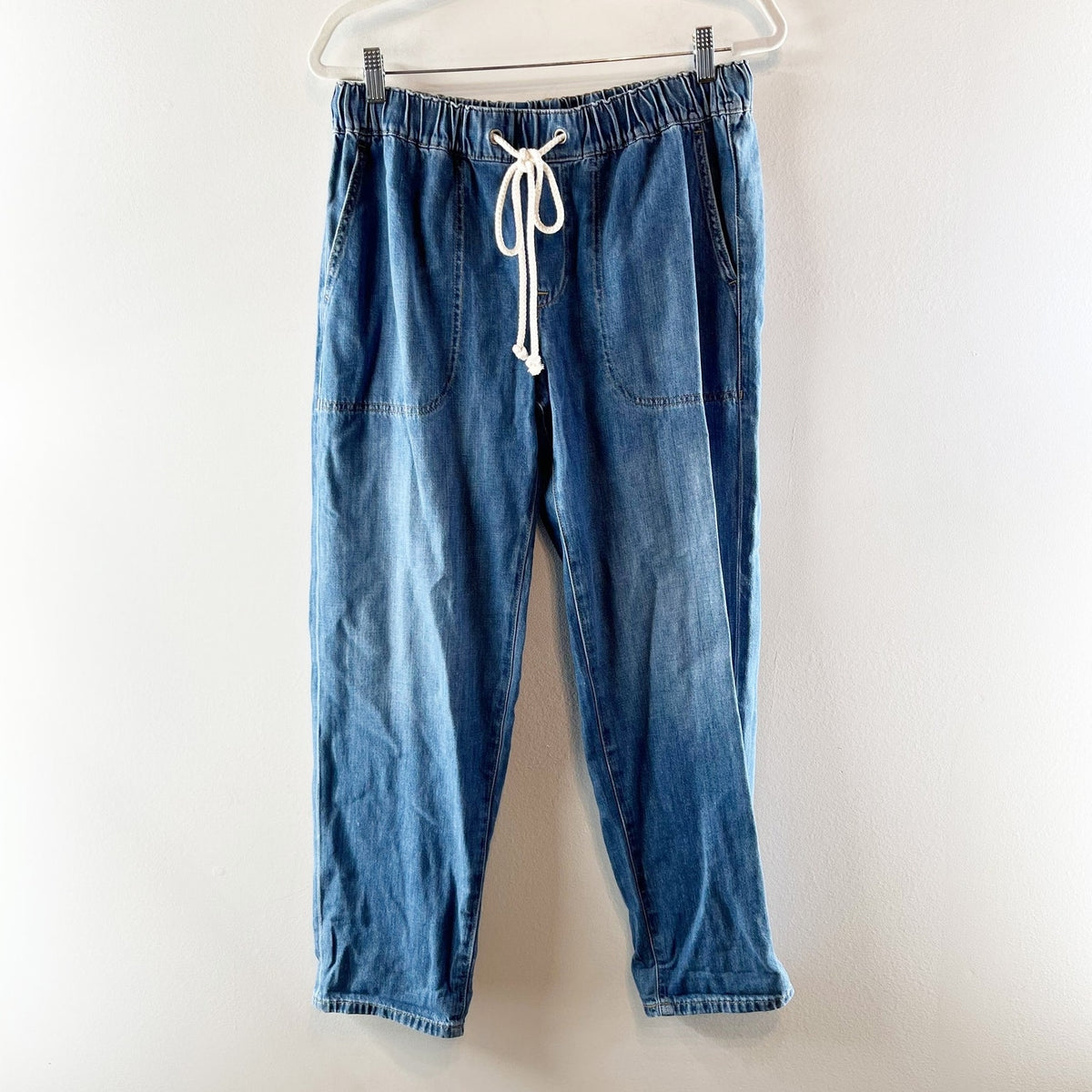 J. Crew Mid Rise Straight Ankle Drawstring Pants Jeans Blue 28 / 6