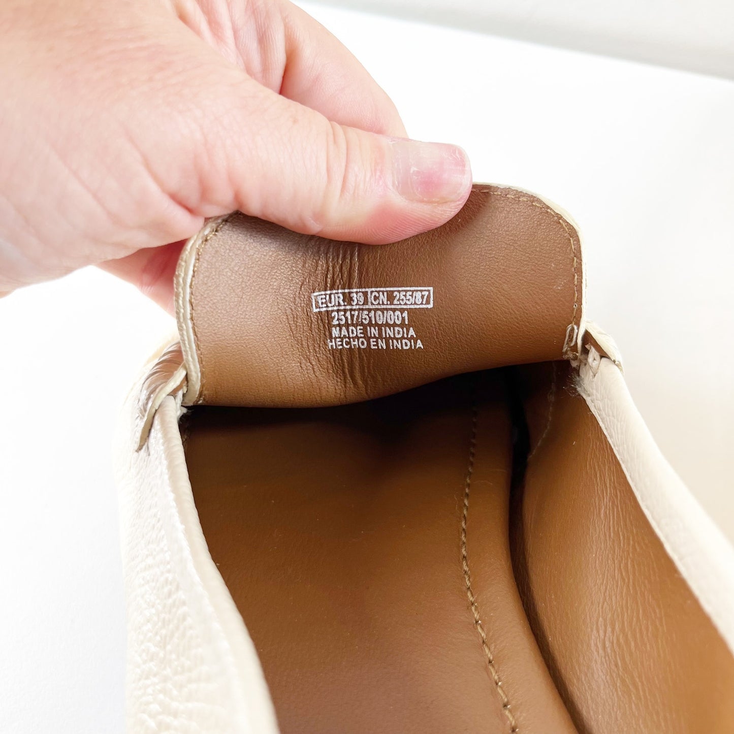 Zara Ruched Leather Slip On Penny Loafers Flat Cream 39 US 8.5