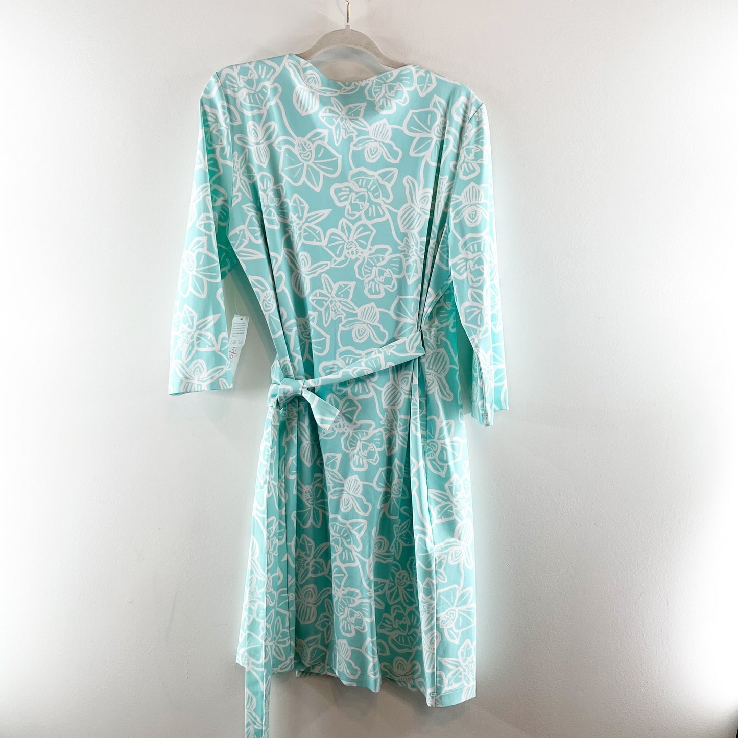 Persifor Louise Wrap Mini Dress Orchid Reverse in Island Green XXL