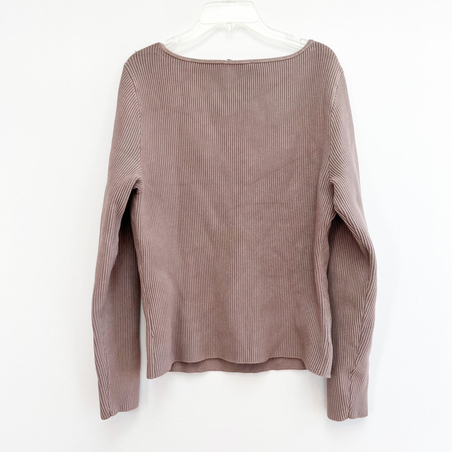 Abercrombie & Fitch Ribbed Knit Long Sleeve Pullover Sweater Tan Beige Large