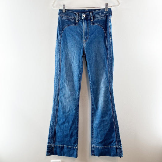Gap Denim High Waisted '70s High Rise Flare Jeans Medium Indigo Blue 27 / 4