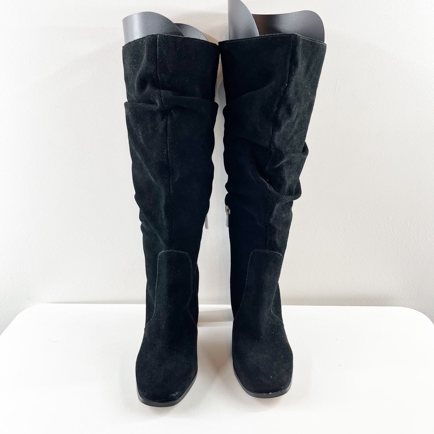 Splendid Gladis Scrunch Knee High Slouch Square Toe Suede Boots Black 8