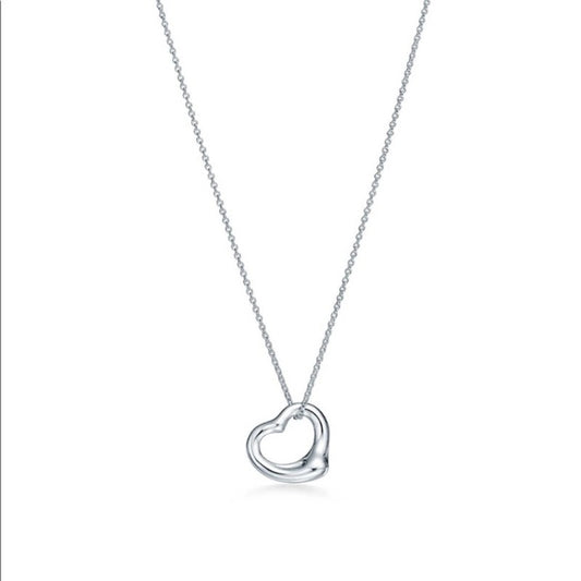 Tiffany & Co Elsa Peretti Open Heart Pendant Necklace Silver