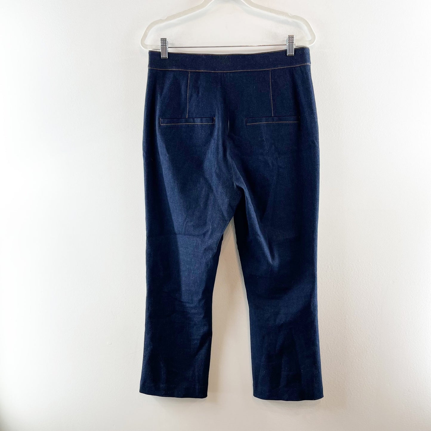Veronica Beard Tani Tailored Flare Leg Ankle Trousers Pants Dark Oxford Blue 12