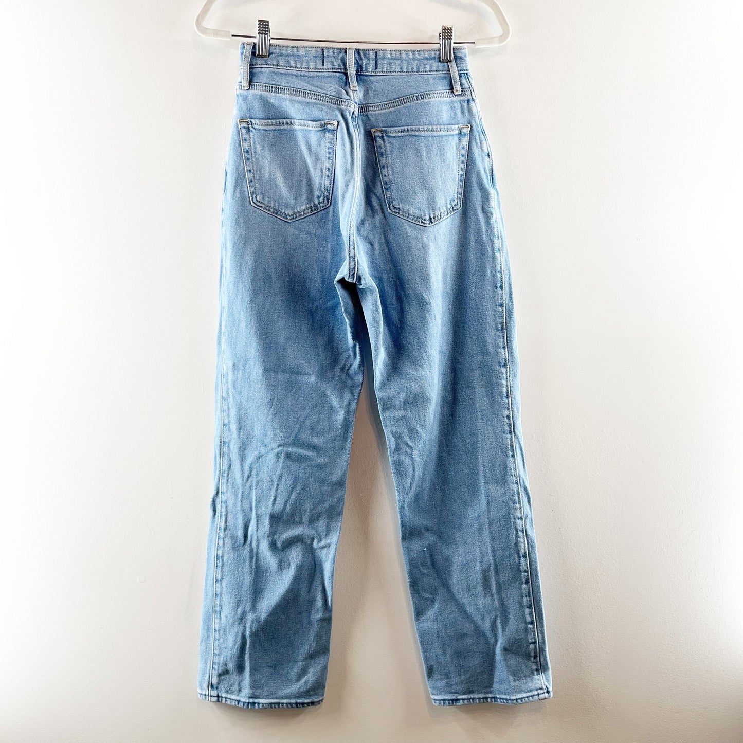 Hollister Ultra High Rise Dad Jeans Slit Hem Blue 26 / 2