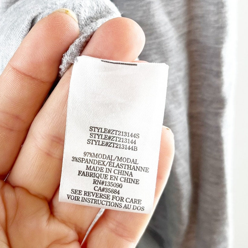 Z Supply WFH Modal Long Sleeve Button Front Shirt Jacket Heather Gray Small