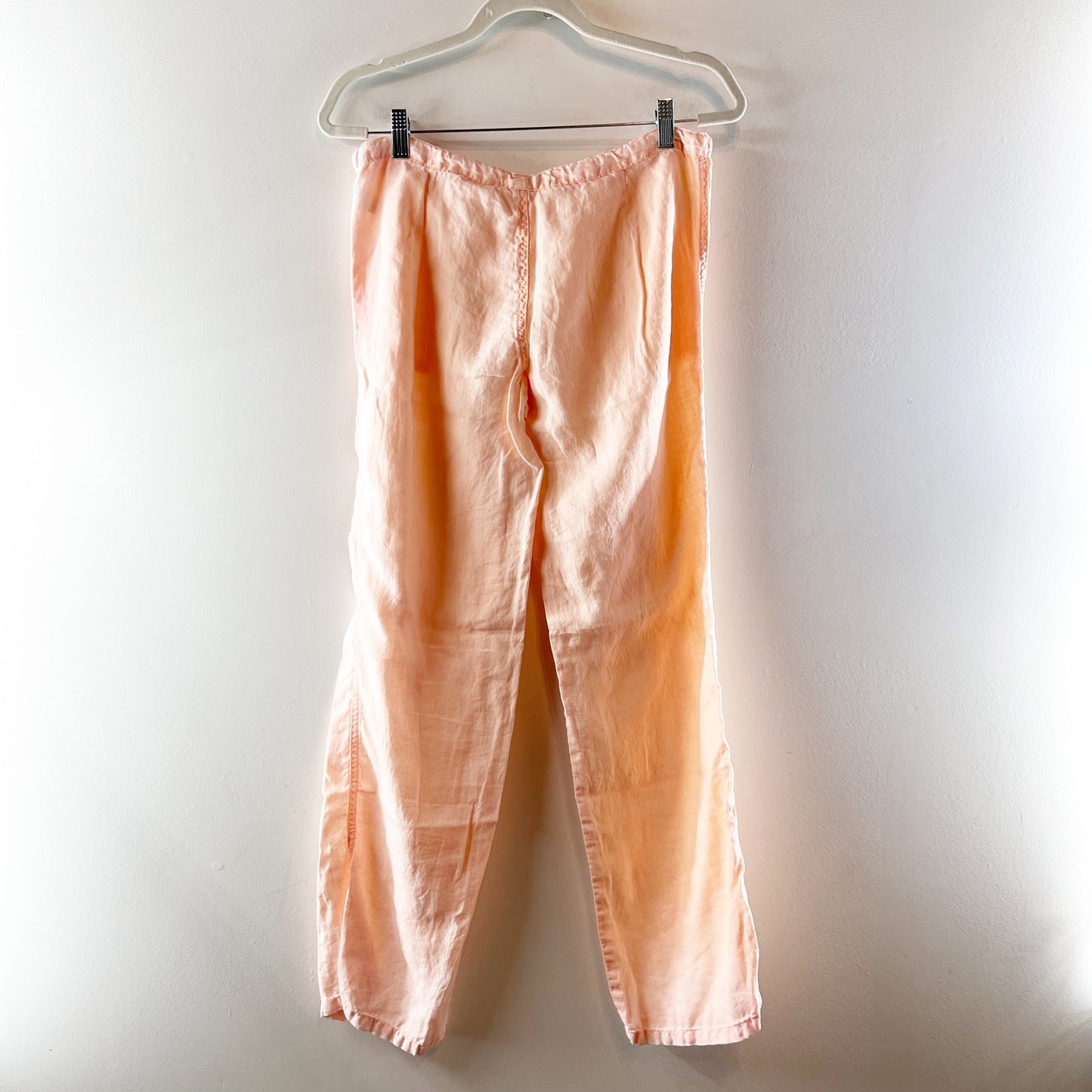 Victoria's Secret Flax Linen Low Rise Wide Leg Beach Pant Peach Orange 0