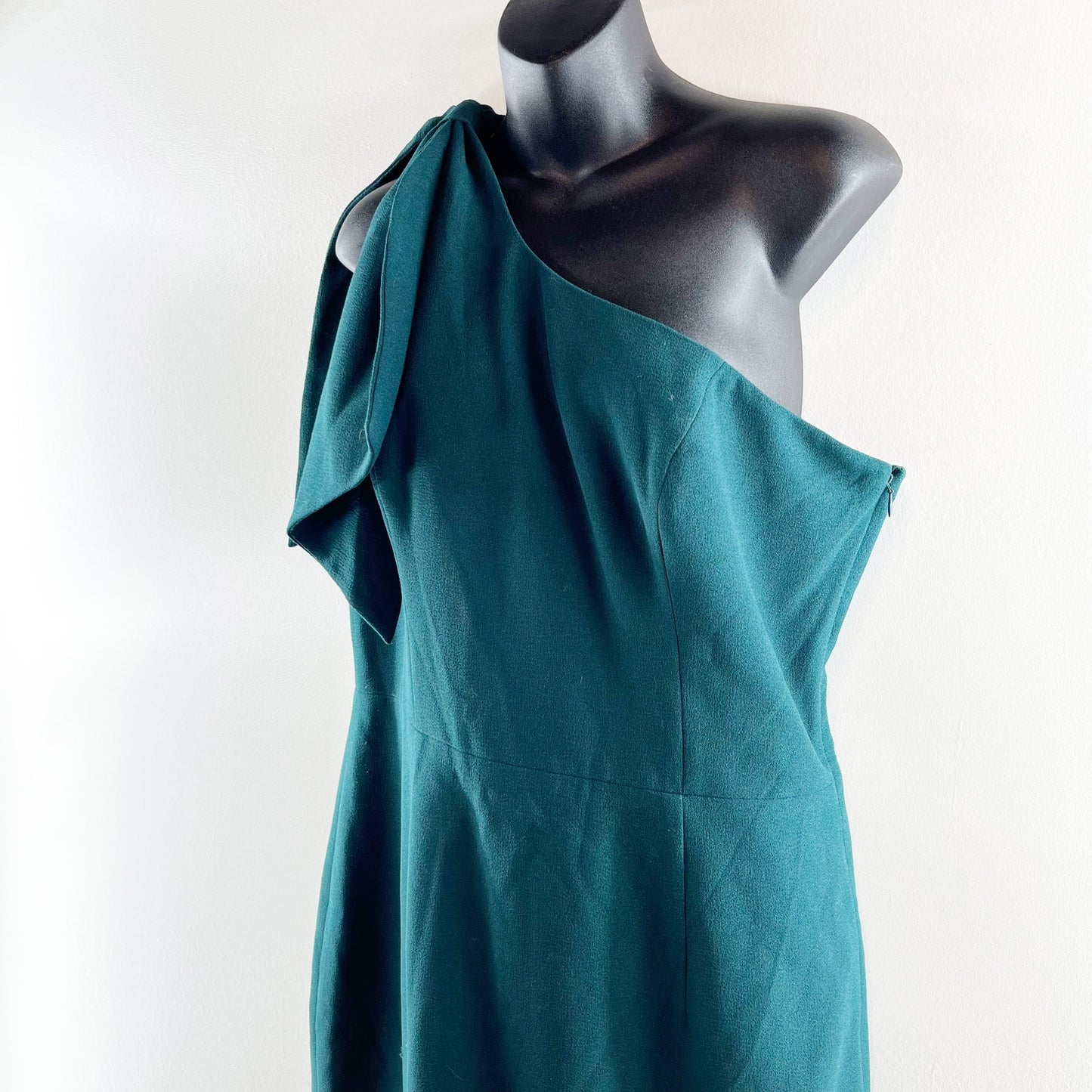 Dress The Population Tiffany One Shoulder Bow Midi Dress Green XL