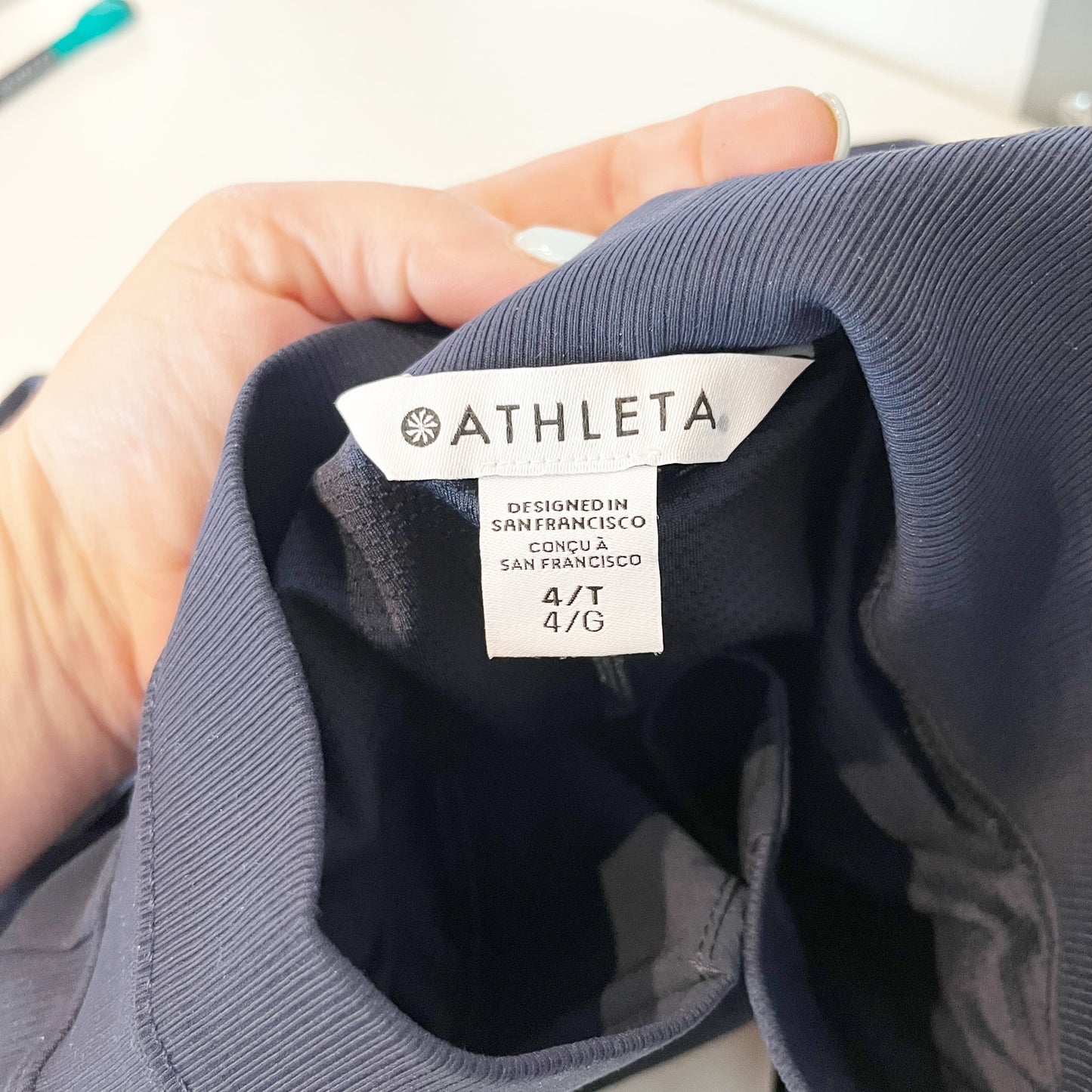 Athleta Brooklyn Pull On High Waisted Mini Skort Navy Blue 4 Tall