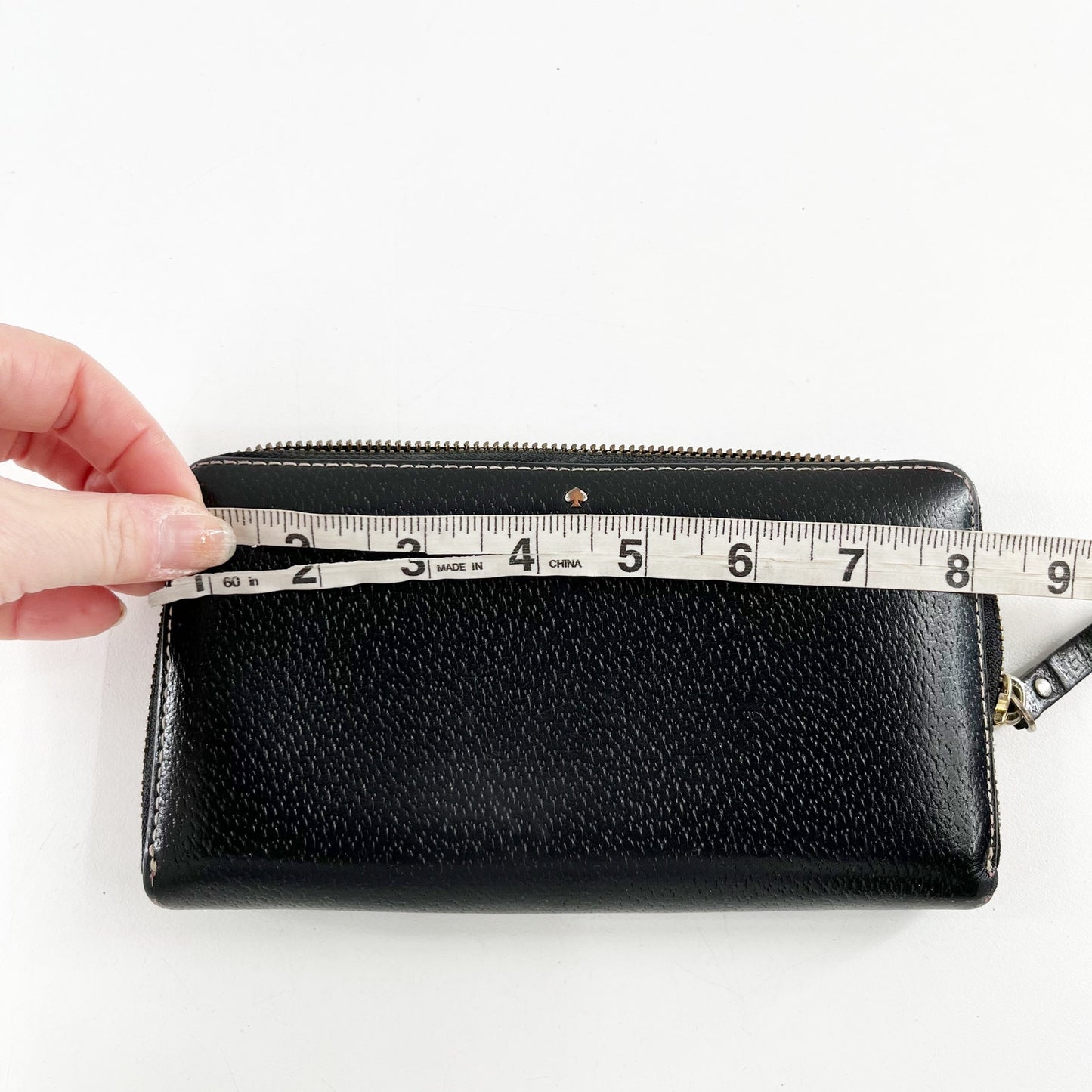 Kate Spade Pebbled Leather Rectangle Zip Around Wallet Black