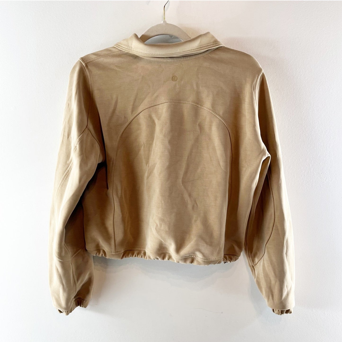 Lululemon Brushed Softstreme Half Zip Cropped Pullover Sweatshirt Neutral Tan 4