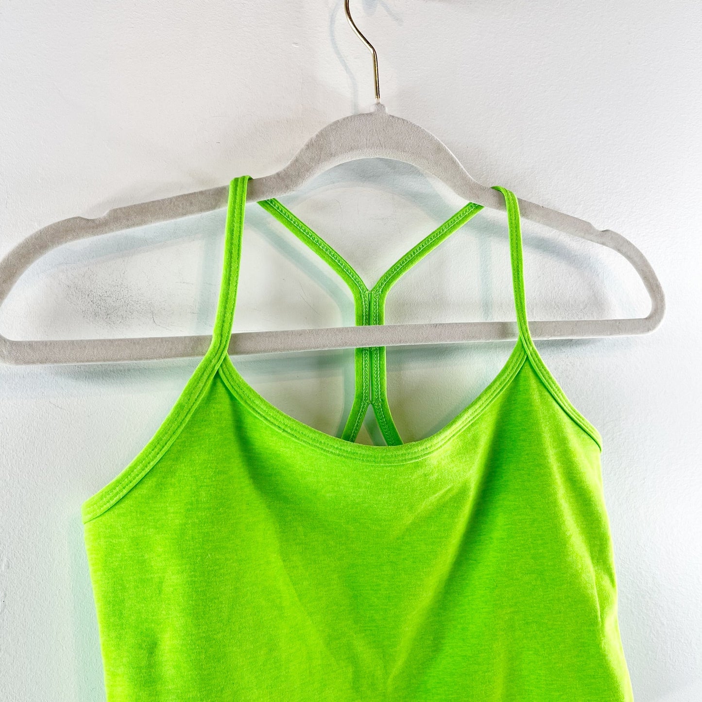 Beyond Yoga Spacedye Slim Cropped Tank Top Neon Lime Green Small