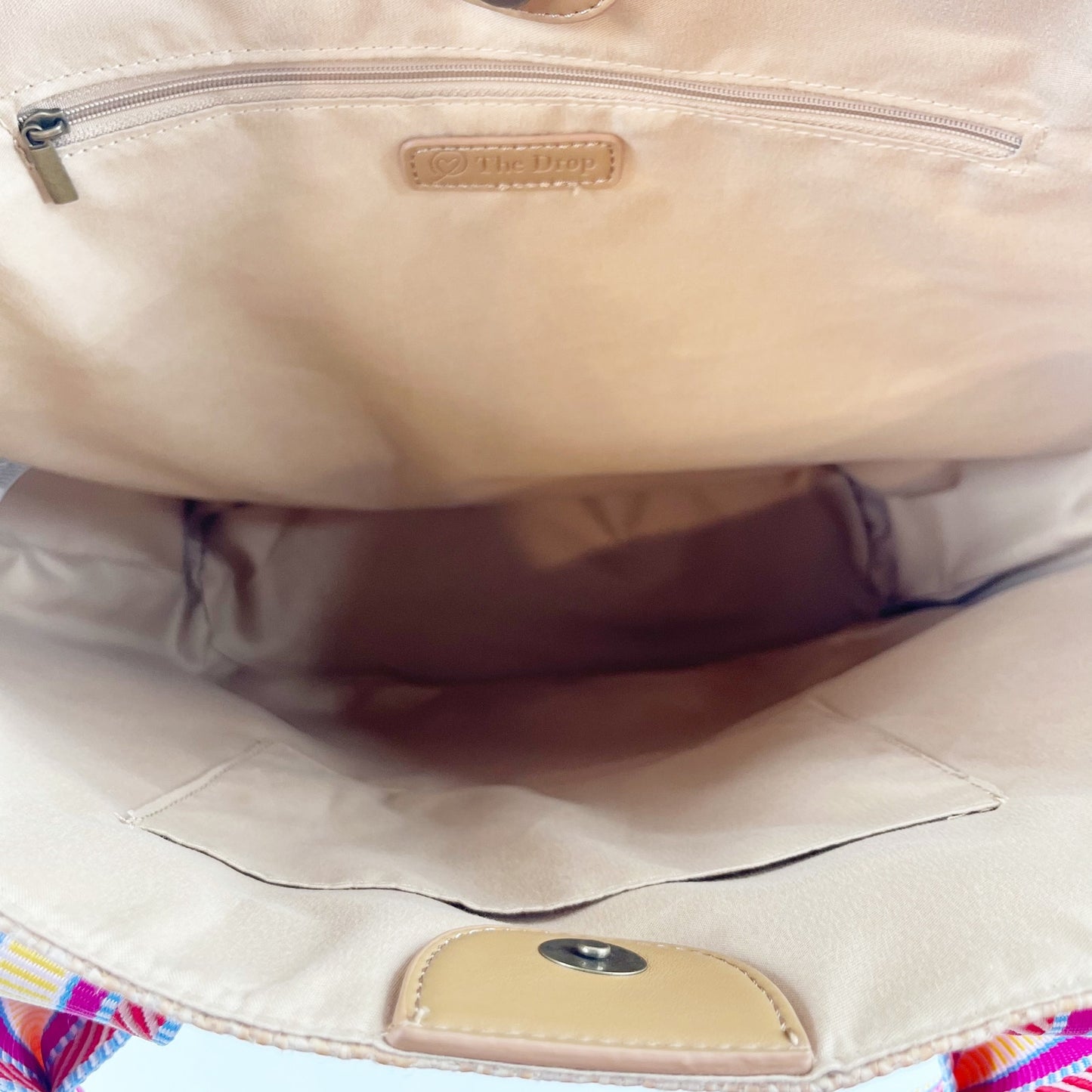 The Drop Tracy Large Tote Beach Bag Tan Pink