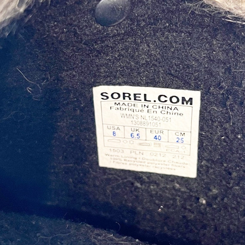 Sorel Joan of Arc Tall Waterproof Faux Fur Lined Winter Snow Rain Boots Brown 8