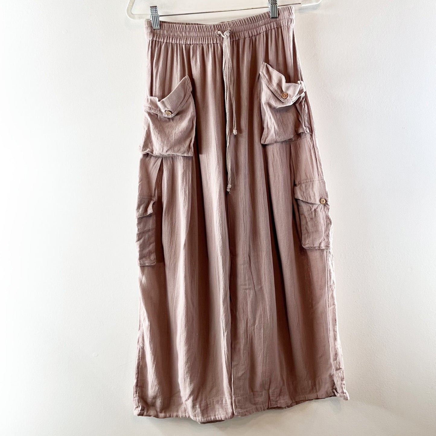 Free People Crafted Utility Cargo Wide Leg Balloon Pants Brown XS