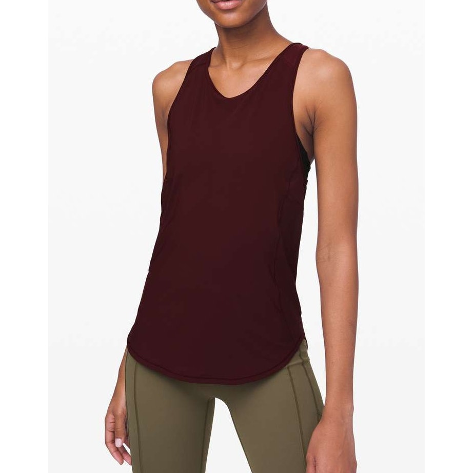 Lululemon Sculpt Tank Top II Mesh Garnet Maroon Medium